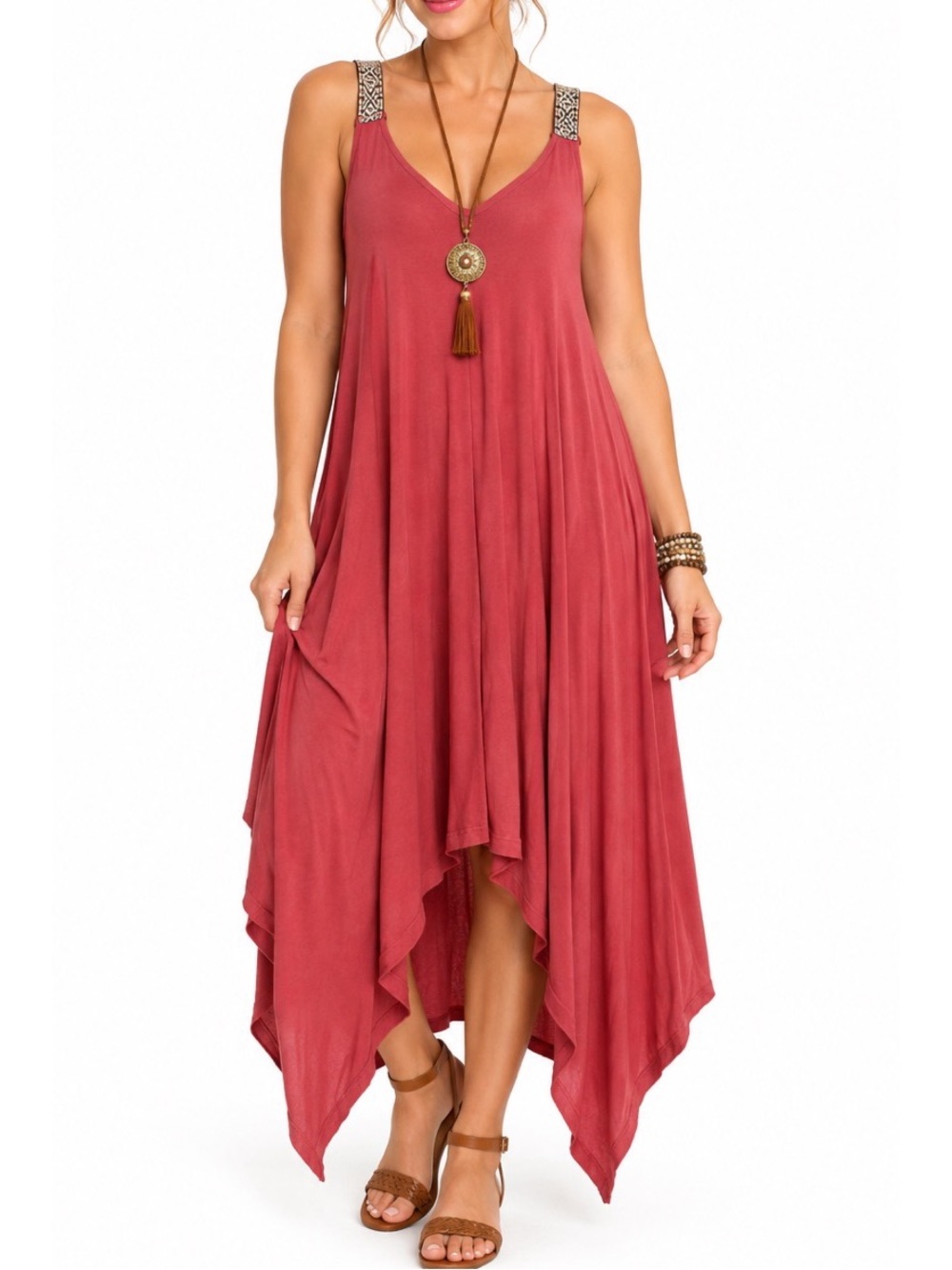 LuLu’s Boho Dusty Rose Maxi Dress- XL